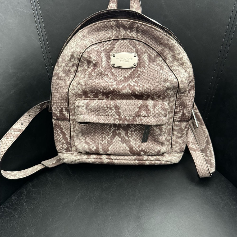 Michael Kors Snake Print Backpack Like New